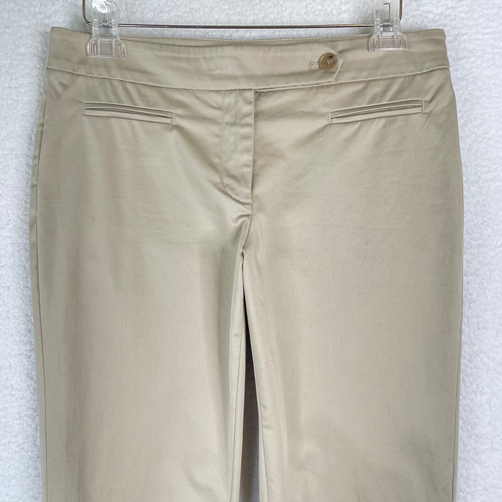 Ann Taylor LOFT Marisa Khaki Tan Cropped Cuffed Chino Pants Size 6 Office Wear